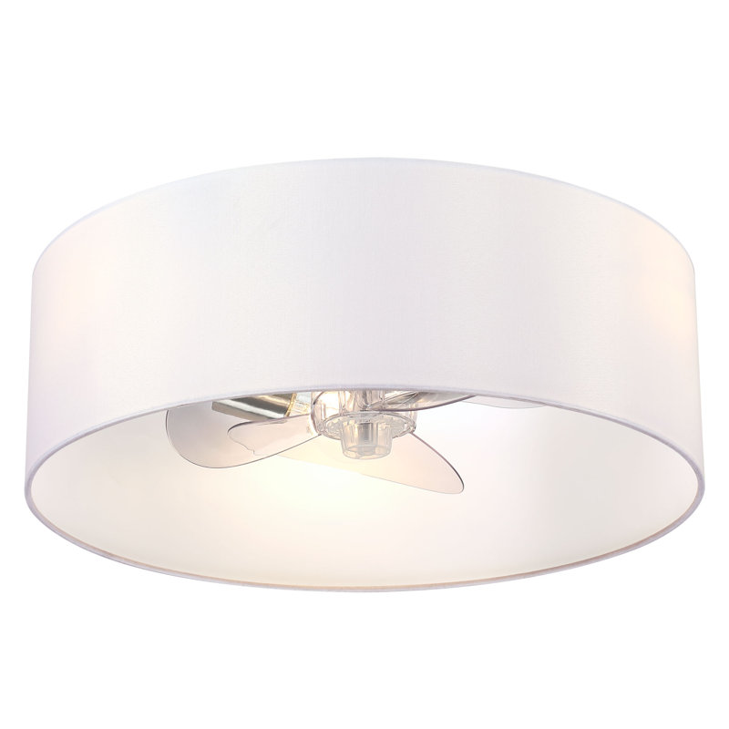 Ventilateur de plafond moderne 18 "avec lumière, Nickel brossé