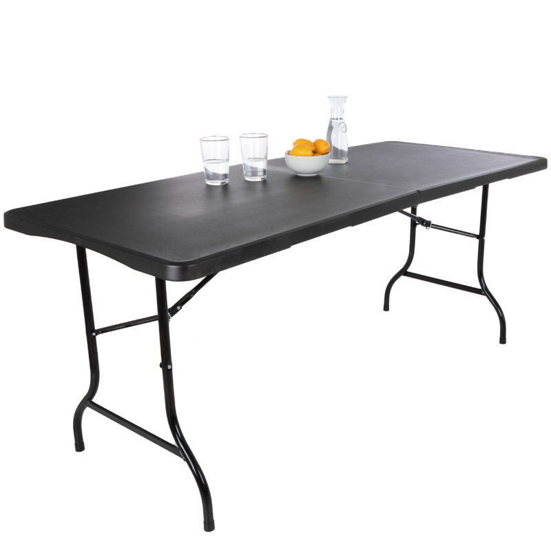 Black 6-Foot Folding Camping and Utility Table