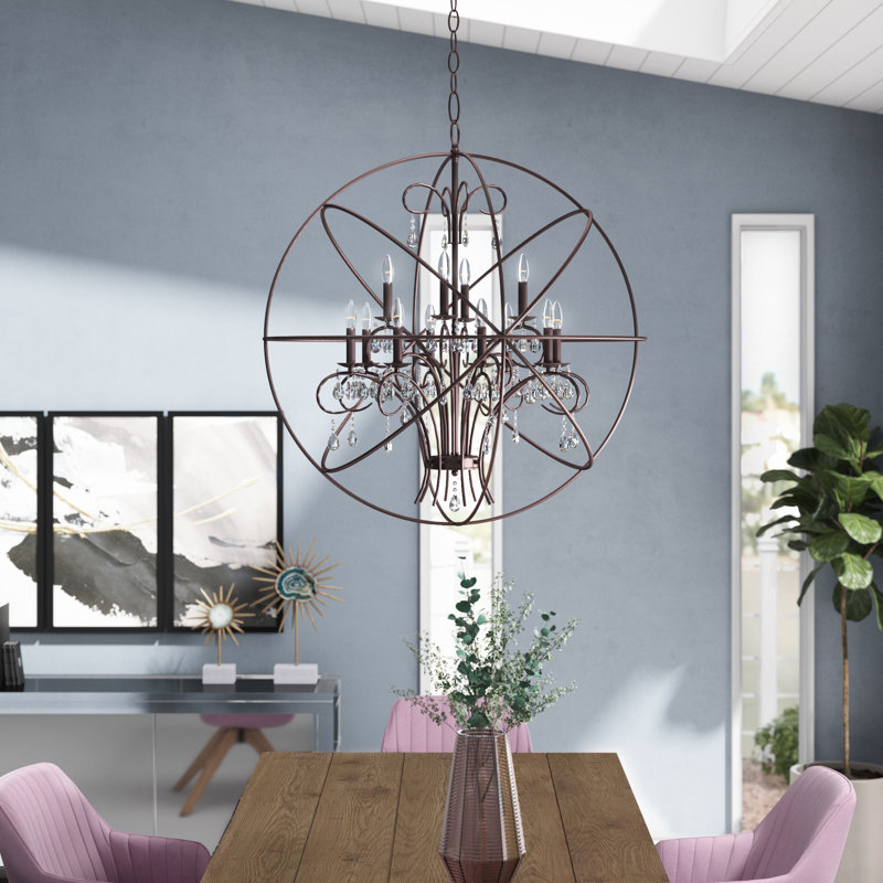 Lustre sphère de style bougie 12 lumières Alden
