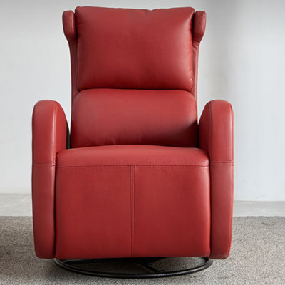 Faux Leather Red Multi-Functional Recliner