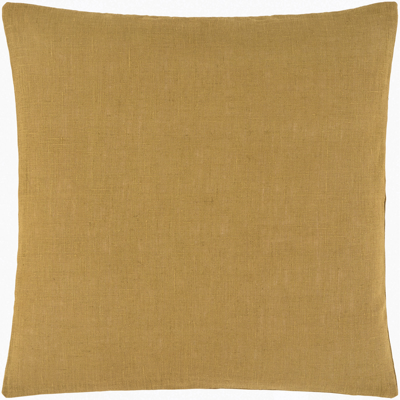 Lanie Linen Pillow Cover, Square 18", Mustard