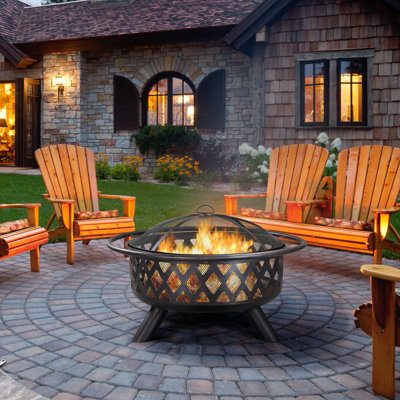 36″ Dia. × 23.5″ H Cast Iron Wood Burning Fire Pit