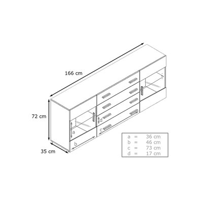 Bari 166 cm W Sideboard