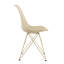 Ensemble de 4 chaises de salle à manger modernes avec siège en coquillage et pieds en acier doré Kitehcn