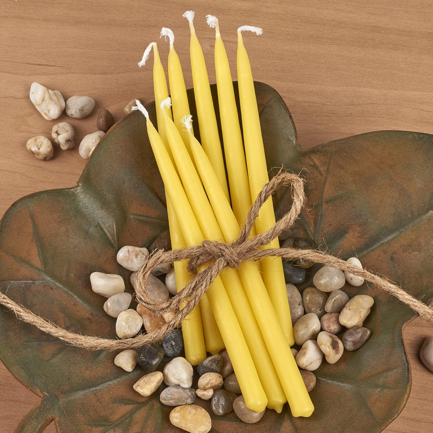 Natural Beeswax Long Deluxe Hanukkah Candles