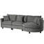 Canapé modulaire en tissu chenille 3 pièces 105 po avec méridienne incurvée et 3 coussins décoratifs 105 po-1794313368
