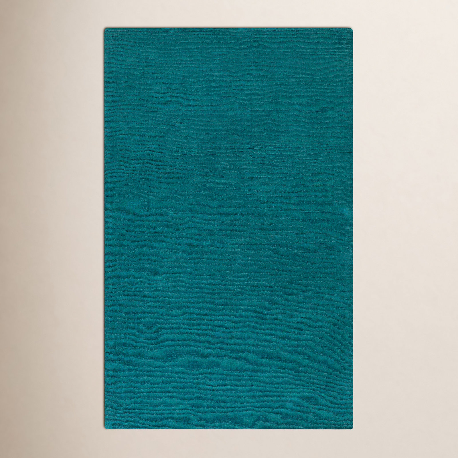 Girton Teal Hand-Woven Wool Rug, Rectangle 9' x 13'