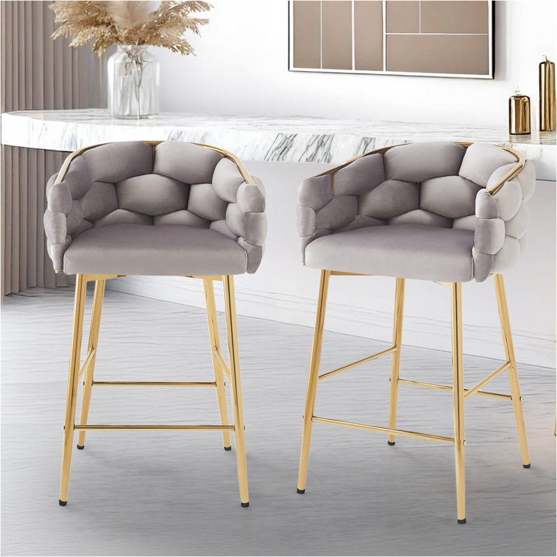 Siboney Luxurious Counter Stool Set, Gray
