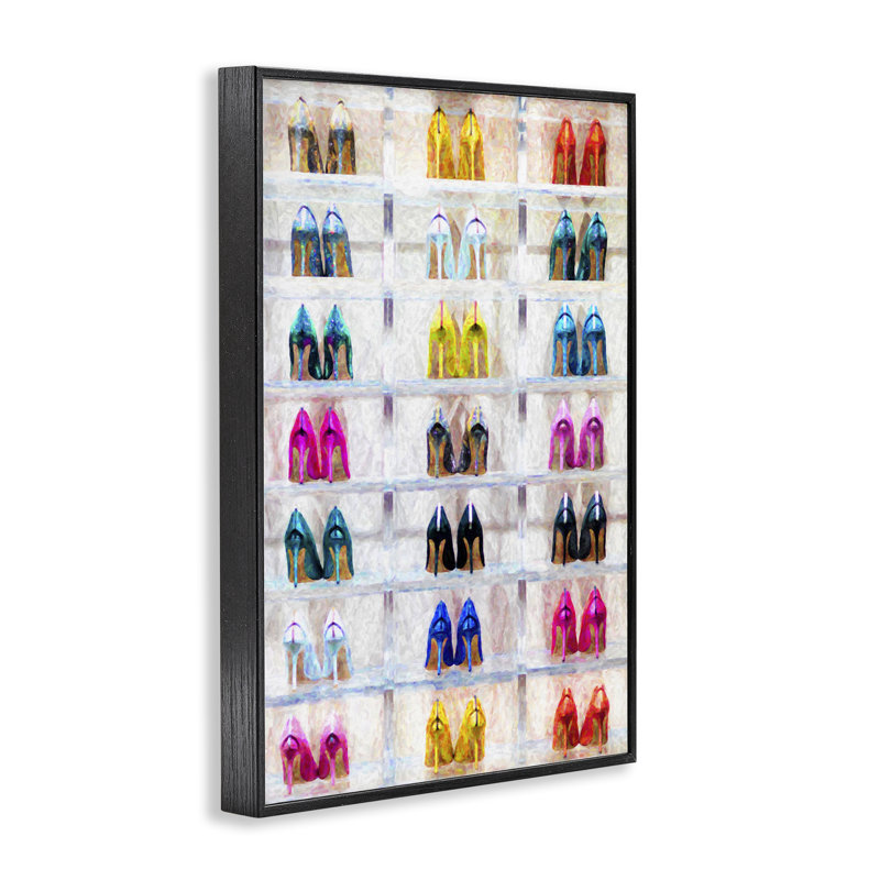  Arrangement de talons hauts, estampe numérique encadrée par Graffi *ee Studios, Giclée encadrée noir minuit