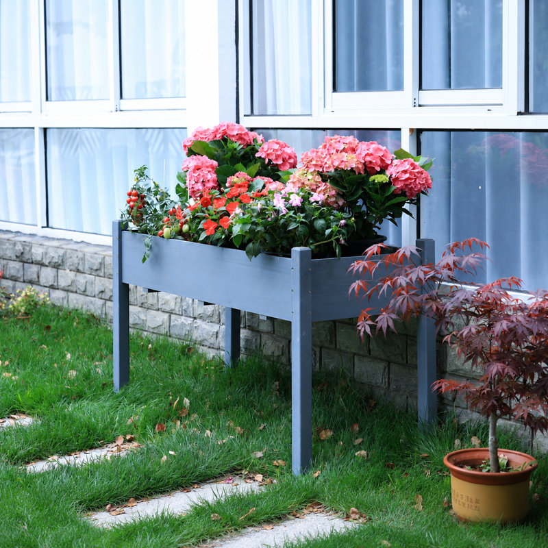 Lit de jardin surélevé en bois de cèdre massif l 49,5 po Archbald, Gris