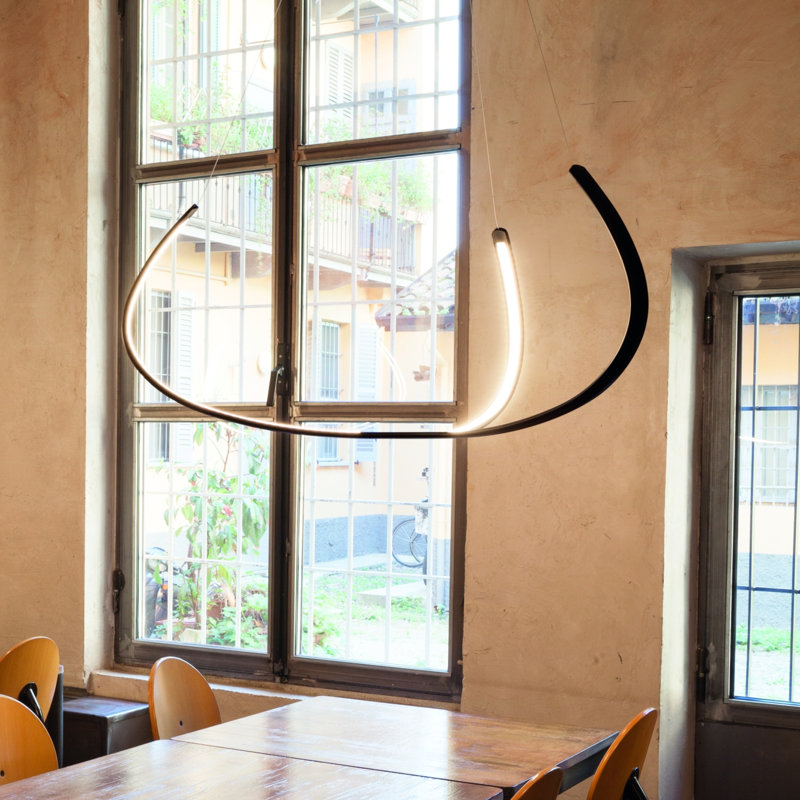 Luminaire suspendu géométrique à DEL 1 lumière, Noir