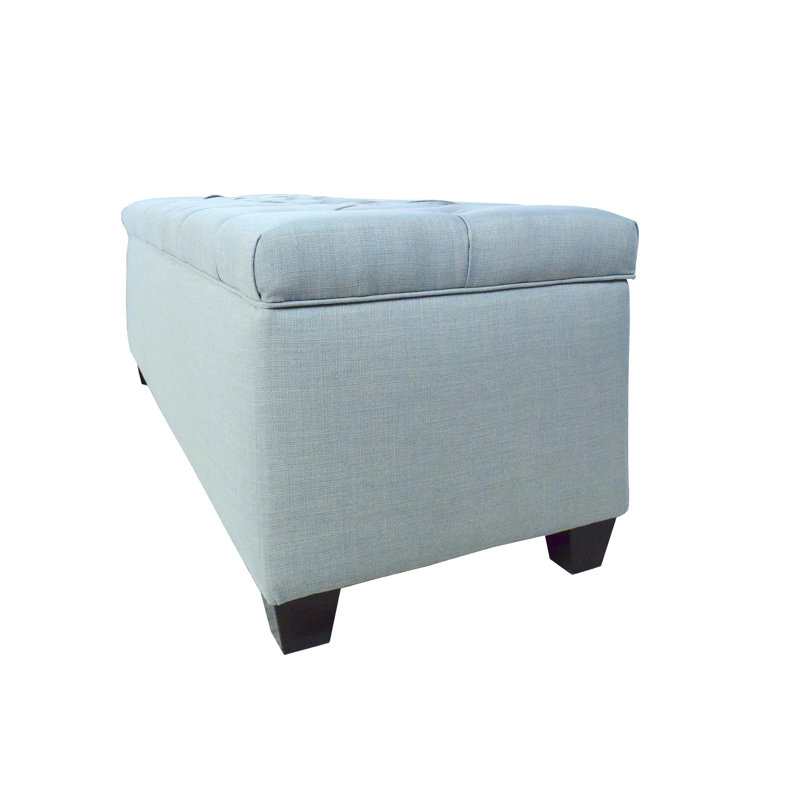 Banc de rangement rembourré Erik, Bleu pâle