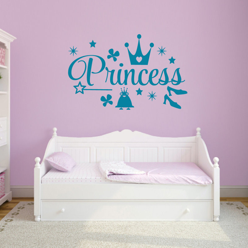 Décalcomanie murale princess, Bleu sarcelle