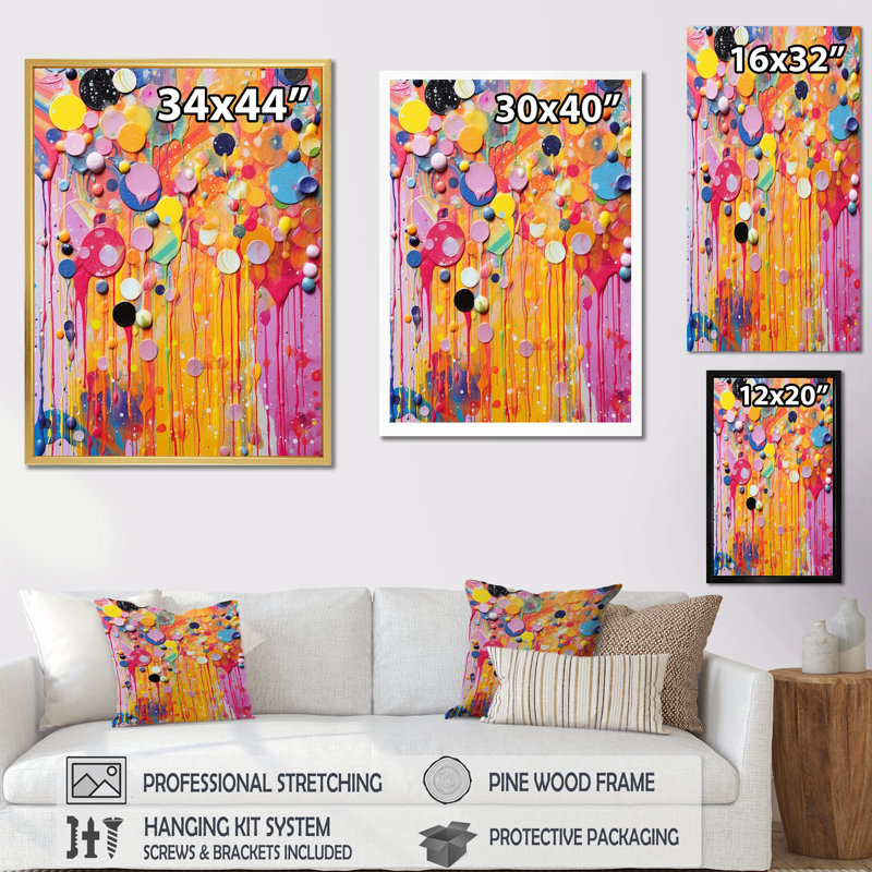 Printemps célébration abstraite, reproduction d'art sur toile, Toile tendue, H 44 po x l 34 po x P 1,5 po