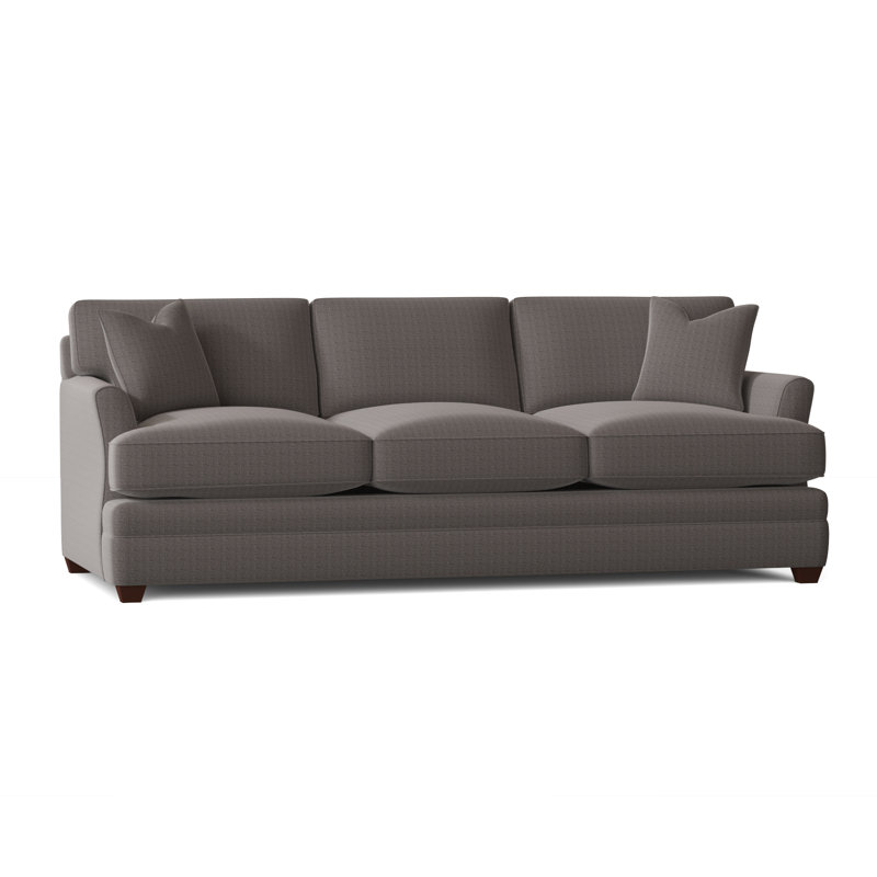 Canapé-lit à accoudoirs évasés de 91 po avec coussins réversibles Harriss, Lin texturé gris anthracite Zuma