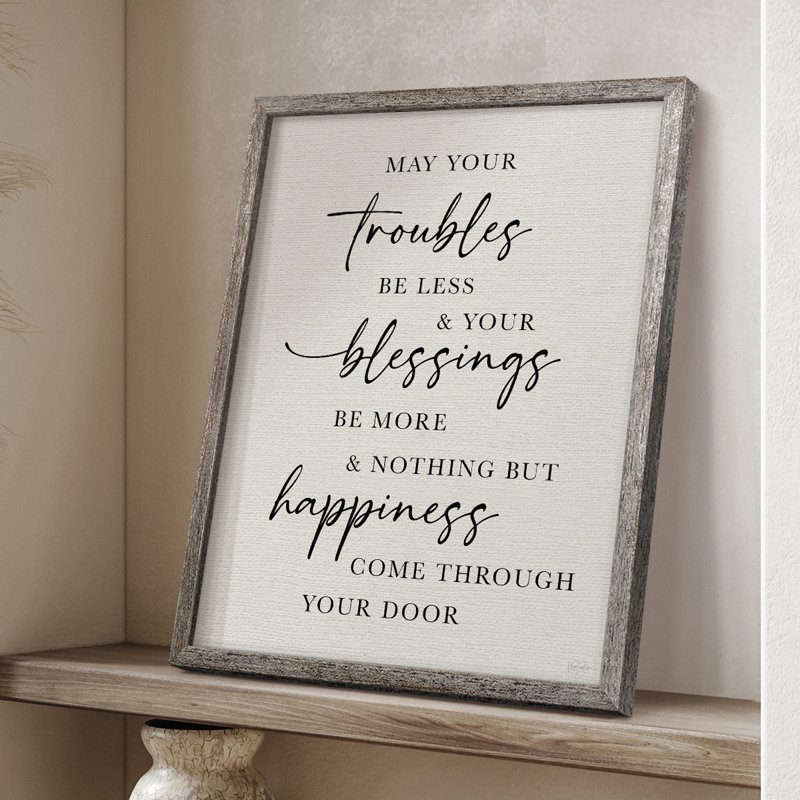 Less Troubles Framed Print - Solid Wood, 30" H x 24" W