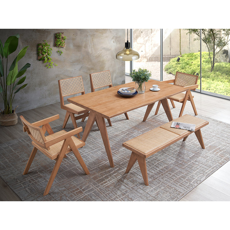 Table de salle à manger rectangulaire de style contemporain, table de cuisine