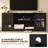 2-piece Wall Unit Tv Stand With Bookshelves, Modern Tv Console Table With Led Lights For Tvs Up To 65"-1158491741