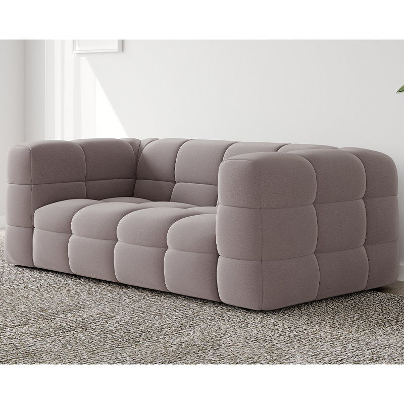Rappoli 2 Seater Polyester Loveseat, Taupe, 2