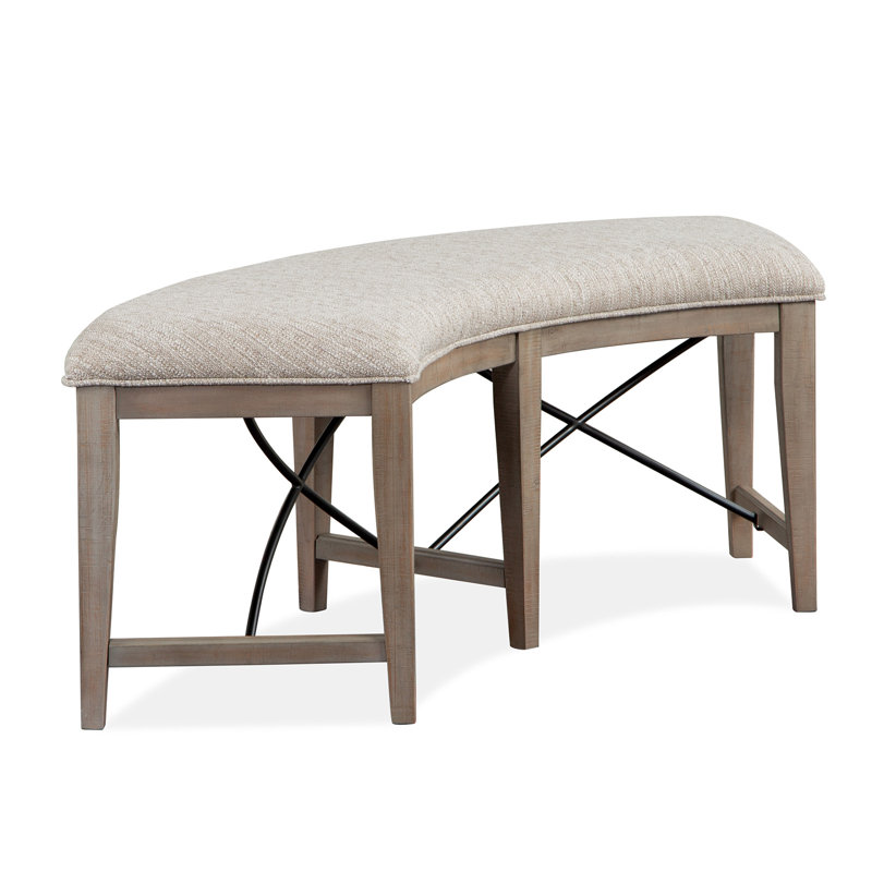 Ariyal Solid Wood Bench, Light Gray