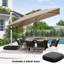 Parasol en porte-à-faux carré 12 pi x 12 pi avec base à roulettes Rheann, beige-425194815-458199438