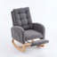 Chaise berçante d'appoint à haut dossier avec repose-pieds pour chambre à coucher ou espace de vie-1401279852