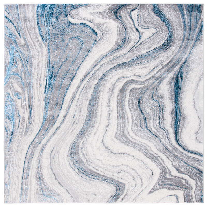 Benisch Performance Abstract Rug, Square 6'7"