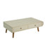 Table basse avec plateau en faux marbre plaqué, table basse moderne Mid-Century avec tiroir cannelé et pieds en bois massif, table basse pour le salon, la salle à manger, le bureau