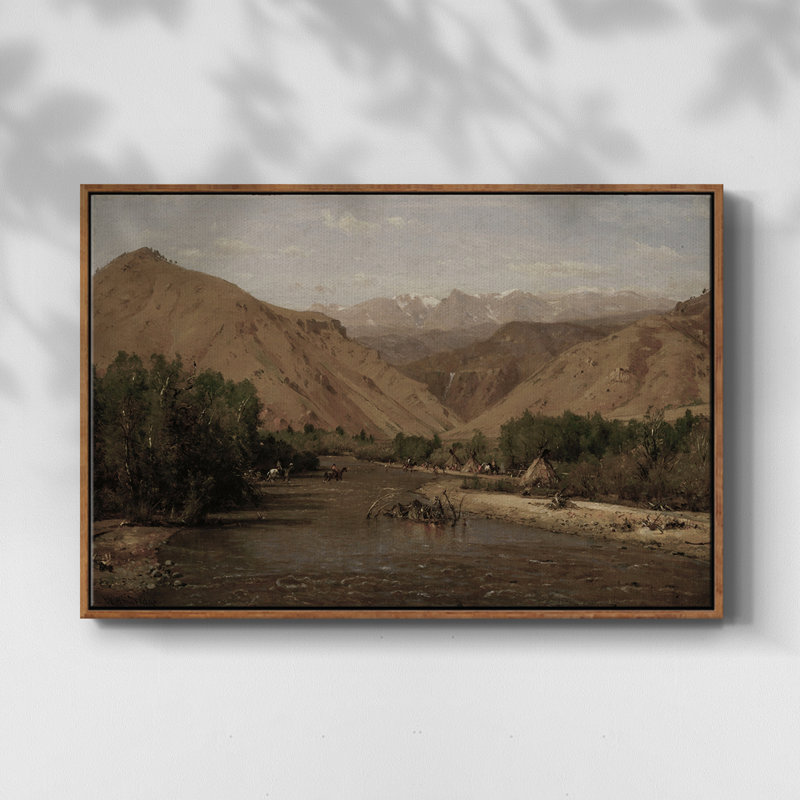 Paysage rétro - CC XXVI, Toile encadrée noyer flottant, H 17 po x l 25 po