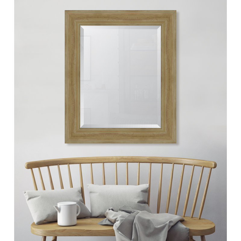 Miroir mural à cadre en résine English, H 36,5 po x l 30,5 po, Naturel
