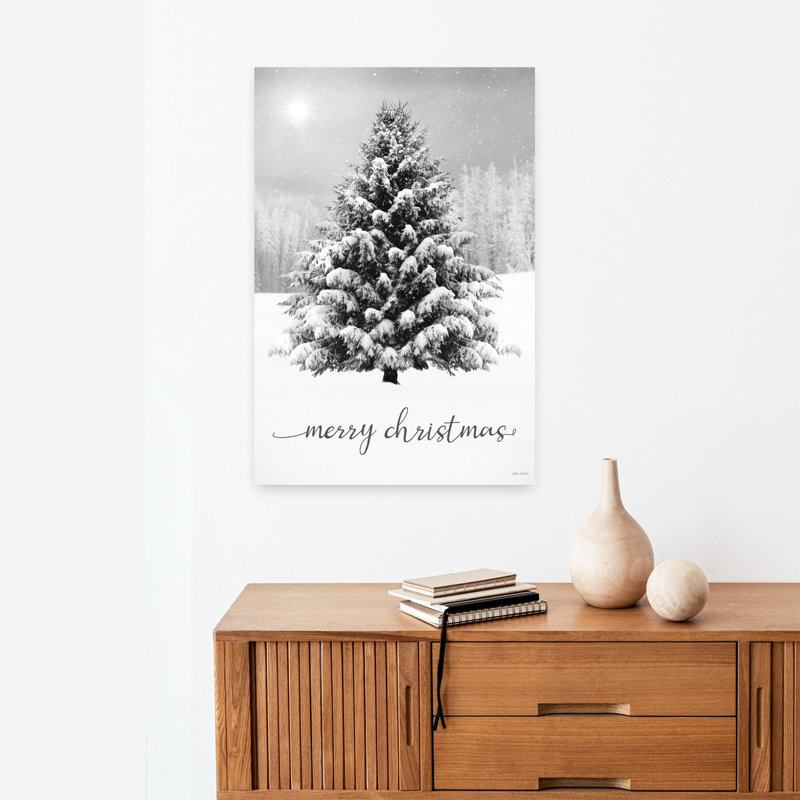 Merry Christmas Snowy Tree, H 24 po x l 16 po