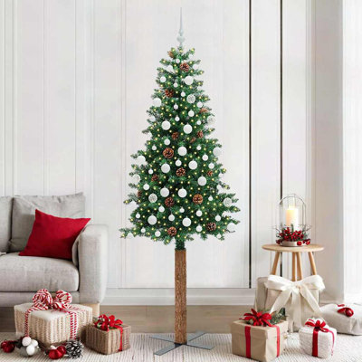 Slim Christmas Tree PVC and Solid Pine wood