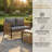 Modern 2-Seater Outdoor Sofa Set with Coffee Table - PE Rattan, Grey Cushions, Black Brown