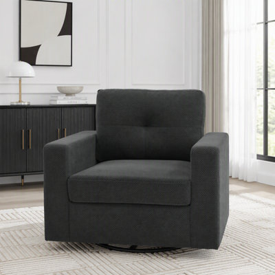 Fauteuil pivotant à 360 degrés avec dossier rembourré