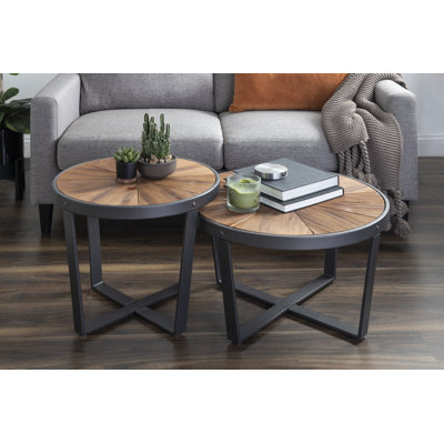 Aldiana 2 - Piece Solid Wood Top Living Room Table Set