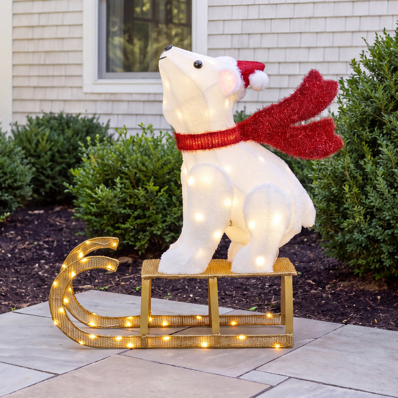 2.8ft Lighted Christmas Polar Bear Outdoor Decoration