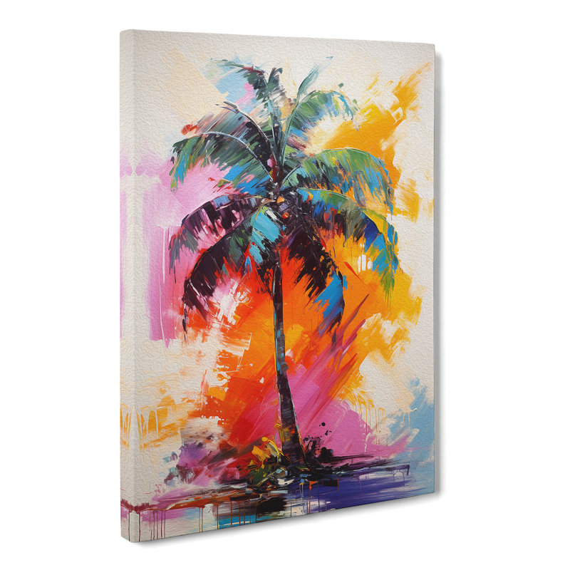 Palm Tree Action No.2 - Wrapped Canvas, 60cm H x 40cm W x 3cm D