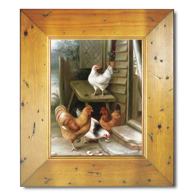Poultry at a Cottage Door 1 Piece Single Picture Frame Painting on Canvas