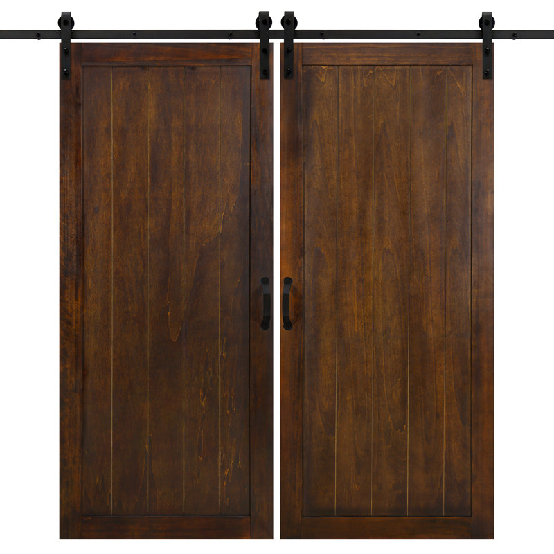 Porte de grange coulissante Cottage, Chocolat noir, 84 po x 36 po, 2