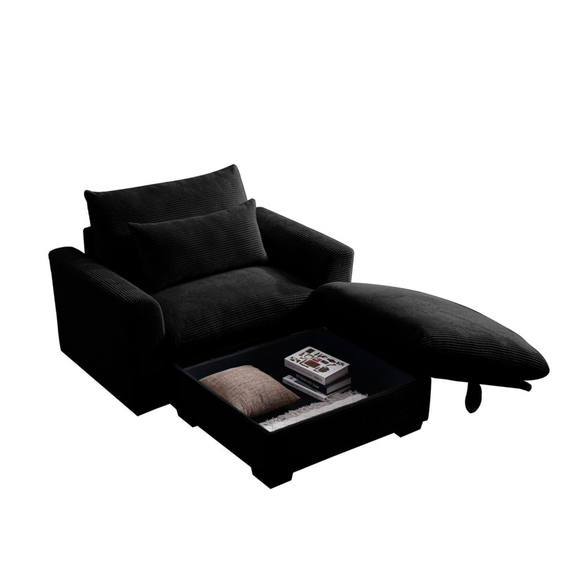 Canapé modulaire confortable en velours côtelé avec espace de rangement