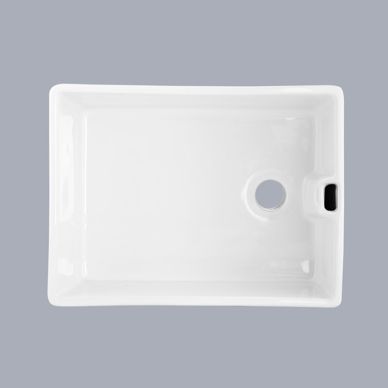 23.6" L X 18" W Kitchen Sink - White Ceramic, Single Bowl, Scratch-, Stain-, Easy To Maintain, Ceramic Bowl , Scratch & Stain , Smooth, Sanitise, Long-Term