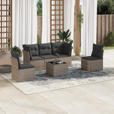  Ensemble de canapé de jardin gris