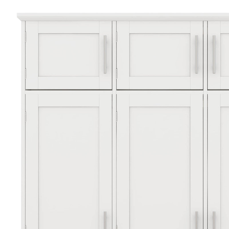 Arbre d'entrée de style campagnard avec 4 crochets cachés, banc polyvalent en noyer avec 8 portes, armoire à chaussures d'entrée avec compartiments ouverts