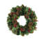 Evergreen Wreath With Berries And Pinecones