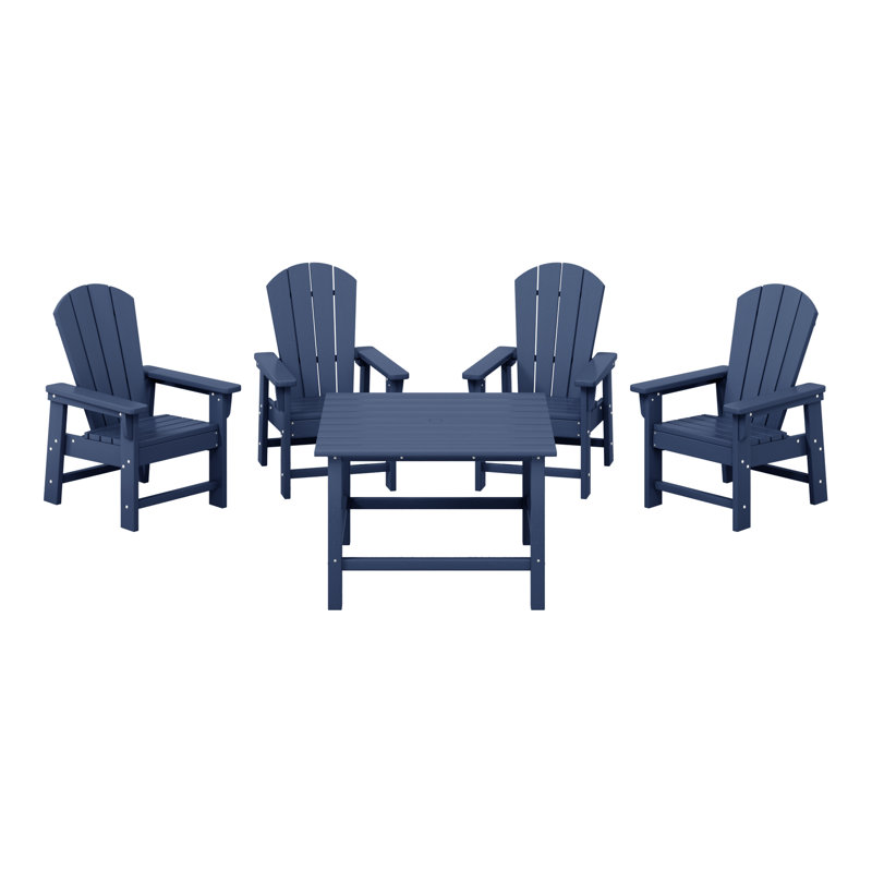 Laguna Kids Adirondack 5-Piece Square Table Dining Set, Navy Blue