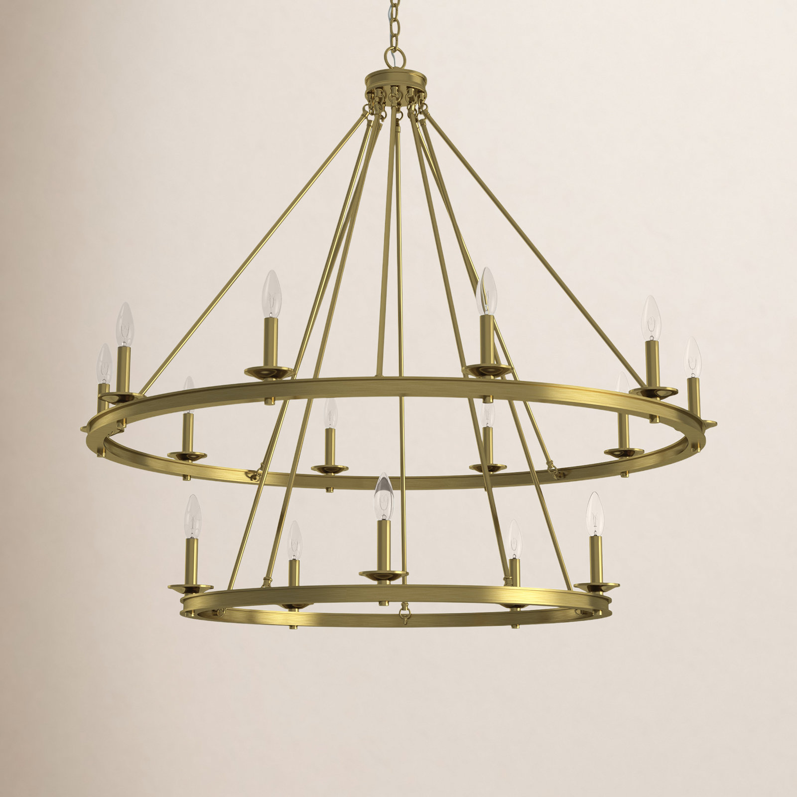 Poynor 15-Light Chandelier, Warm Brass