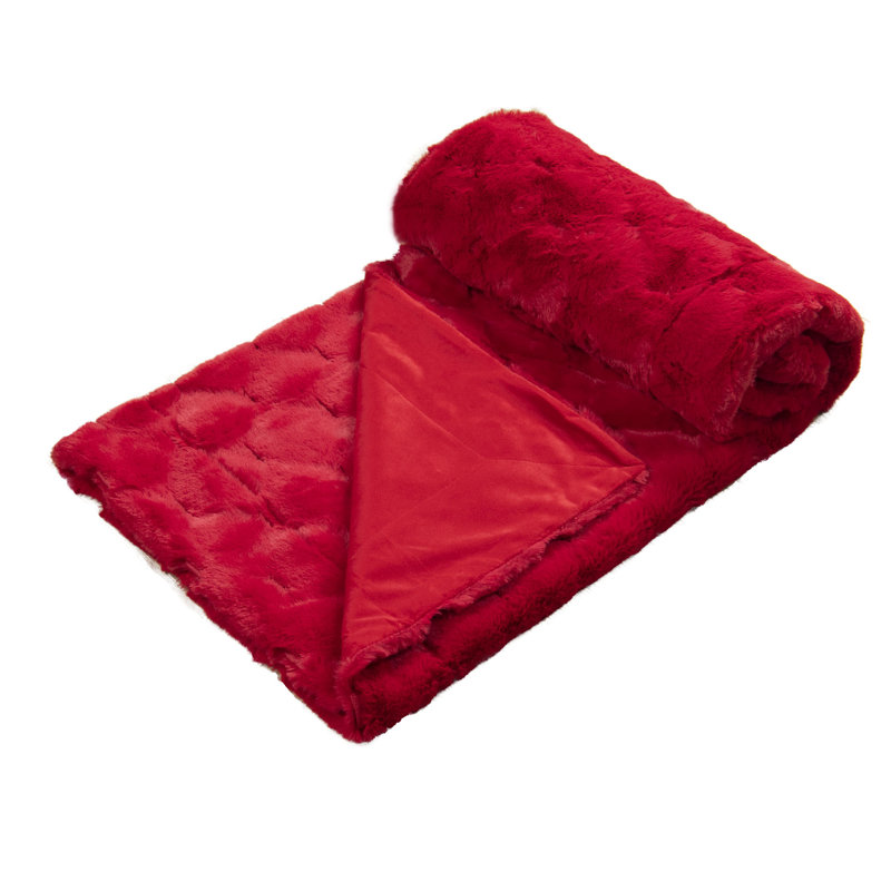 Knitted Throw Blanket, Haute Red