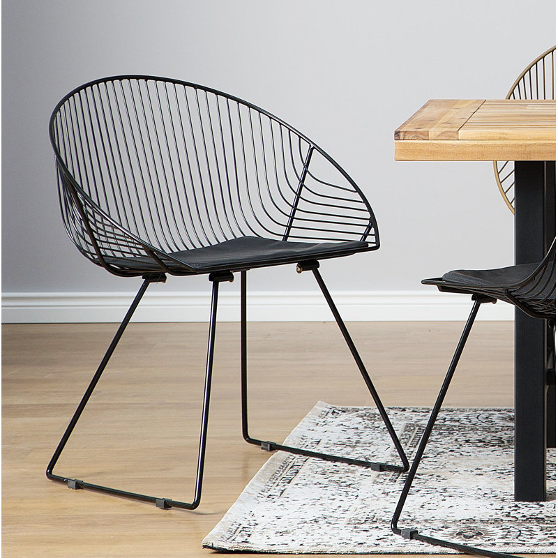 Sayers 47cm H Upholstered Windsor Back Side Chair in Silver, Black