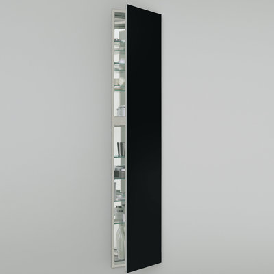 Armoire à pharmacie encastrée à 1 porte M Series avec 7 tablettes réglables et éclairage DEL