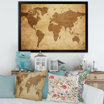 " Ancient Map Of The World V " Color Photography Print